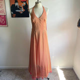 Orange Pink Fashion Elegant V-neck Halter Backless Lace-up Long Tulle Ball Gown Evening Dress Party Dress HZ1023