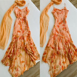 Spaghetti Straps Orange A-line Dress Prom Dress HZ1023