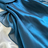 Navy blue stylish elegant spaghetti strap long chiffon prom dress evening dress party dress HZ1023