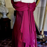 Fuchsia retro fashion elegant spaghetti strap long chiffon ball gown, evening dress, party dress HZ1023