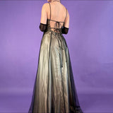 Golden Brown Delicate Beaded Long Tulle Elegant Ball Gown Evening Dress Formal Birthday Party Dress Prom Dress HZ1023