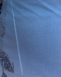 Blue shiny fashion exquisite off-shoulder long sequined chiffon ruffled ball gown evening dress party dress HZ1023