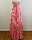 Pink Gorgeous Sparkling Exquisite Delicate Beading Long Satin Ball Gown Evening Dress Party Dress Prom Dress HZ1023