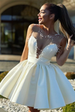 Sexy Ivory A-line Satin Party Dress HZ1023