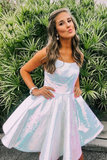 A-line Shiny White Sequins Short Homecoming Dress HZ1023