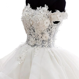 Cute Organza Short Party Dress With Lace Applique, Graduation Dress HZ1023