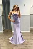 Light Purple Mermaid Spaghetti-Straps Prom Dress HZ1023