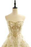 Charming Ivory Tulle Long Wedding Party Dress With Lace, A-Line Tulle Prom Dress Party Dress HZ1023