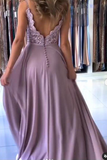 Spaghetti-Straps Applique Mermaid Prom Dress With Split HZ1023
