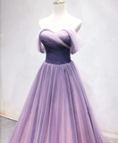 Beautiful Tulle Gradient Long A-Line Formal Dress, Sweetheart Party Gown HZ1023