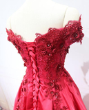 Red Satin Gorgeous Long Formal Dress, Red Party Gown HZ1023