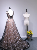Charming Long Backless Tulle Evening Gown, Prom Dress HZ1023