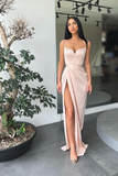 Spaghetti-Straps Mermaid Prom Dress Split HZ1023