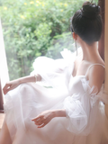 White sweetheart neck tulle short prom dress, cute white homecoming dress HZ1023