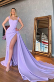 Beautiful Starps Mermaid Long Prom Dress With Slit Sleeveless HZ1023