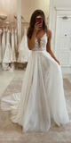 Spaghetti Straps Boho Lace Prom Dress HZ1023
