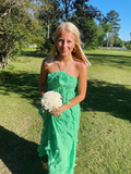 Green fashion halter neck long chiffon ball gown evening dress party dress HZ1023