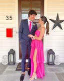 Layered Strapless Long Prom Dress with Split HZ1023