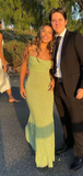 Spaghetti Straps Sparkly Long Prom Dresses Mermaid Prom Dress HZ1023