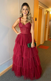 A-line Glitter Straps New Best Elegant Long Women Evening Prom Dresses HZ1023