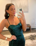 Mermaid Spaghetti Straps Sequin Prom Dress HZ1023