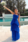 Princess Royal Blue Tulle Tiered Long Dress HZ1023