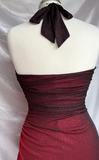 Burgundy red/indigo/navy blue shiny elegant strappy long tulle ball gown evening dress birthday party dress HZ1023