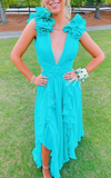 a-line long prom dress , unique prom dress HZ1023