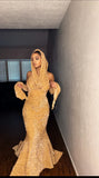 Red Shiny Pretty V Neck Long Bodycon Sexy Sequined Prom Dress Formal Evening Gown Party Dress HZ1023