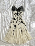 Ivory White Shiny Fashion Exquisite Beaded Lace Spaghetti Straps Long Chiffon Ball Gown Evening Dress Party Dress HZ1023
