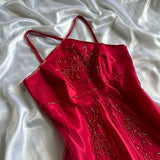 Red shiny exquisite elegant beaded fashion strap long chiffon ball gown, evening dress, party dress HZ1023