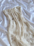 Ivory gorgeous light delicate beaded spaghetti straps long chiffon ball gown evening dress party dress HZ1023