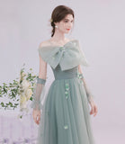 Cute tulle short prom dress green evening dress HZ1023