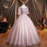 Cute tulle lace long ball gown dress formal dress HZ1023