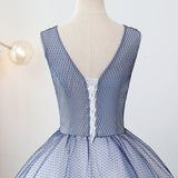 Blue v neck sequins long ball gown dress formal dress HZ1023