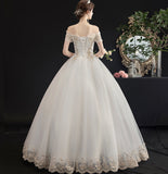 White tulle lace long ball gown dress formal dress HZ1023