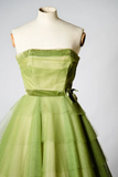 Green fashion charming beautiful youth long tulle prom dress evening dress birthday party dress homecoming dress HZ1023