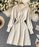 Sweater A line long sleeve sweater dress HZ1023
