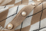 Corduroy stitched knitted dress with coat HZ1023