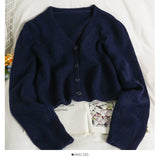 Women's cardigan long sleeve short single breasted sweater HZ1023