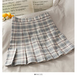 Small fresh Plaid pleated skirt women's sweet college style HZ1023