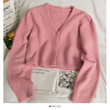 Women's cardigan long sleeve short single breasted sweater HZ1023