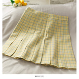 Small fresh Plaid pleated skirt women's sweet college style HZ1023