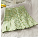 Small fresh Plaid pleated skirt women's sweet college style HZ1023