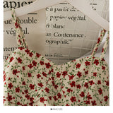 Hong Kong style retro floral high waist suspender skirt HZ1023