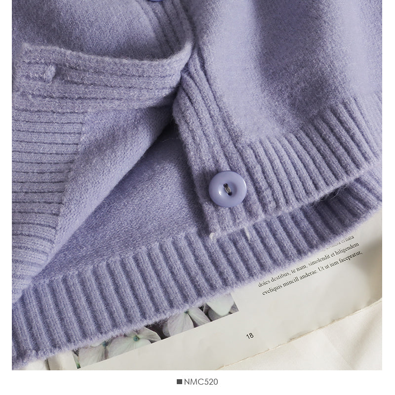 Women's cardigan long sleeve short single breasted sweater HZ1023