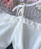 Simple white A line dress fashion girl dress HZ1023