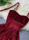 Cute A line velvet short dress women's dress HZ1023