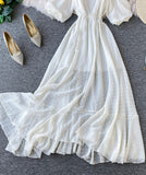 Simple white A line dress fashion girl dress HZ1023