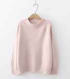 Simple round neck sweater long sleeve sweater HZ1023